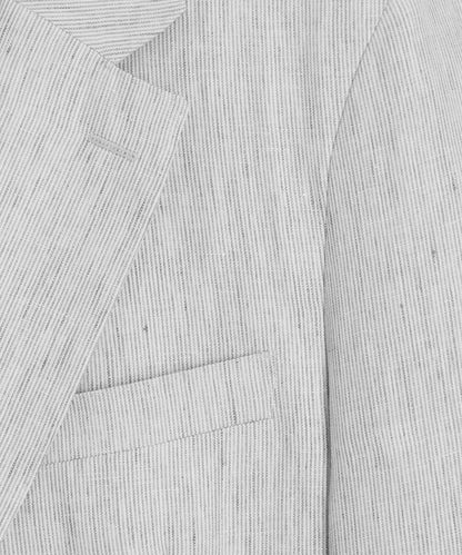 Todd Snyder Italian Striped Linen Sutton Jacket - Light Grey
