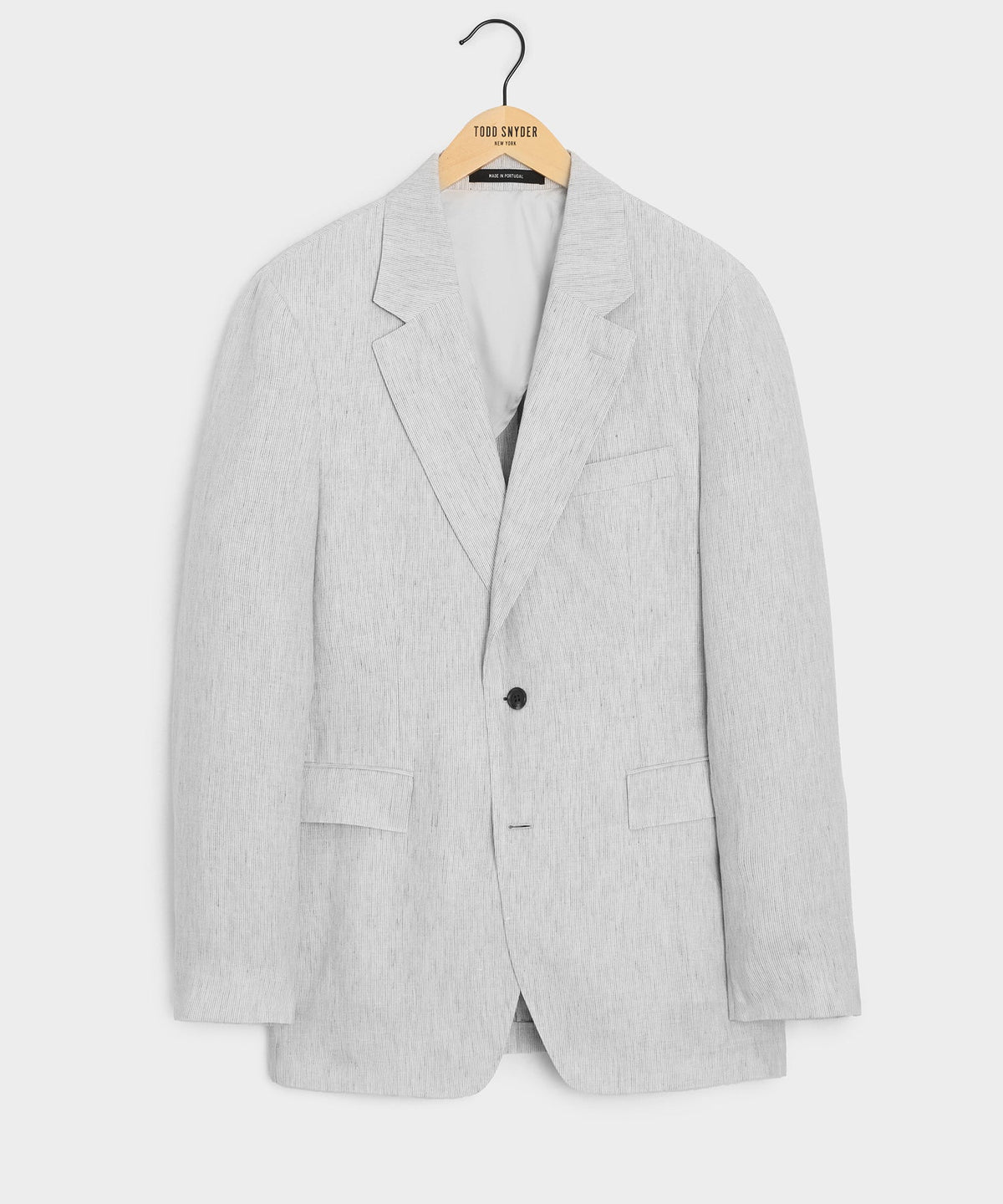 Todd Snyder Italian Striped Linen Sutton Jacket - Light Grey