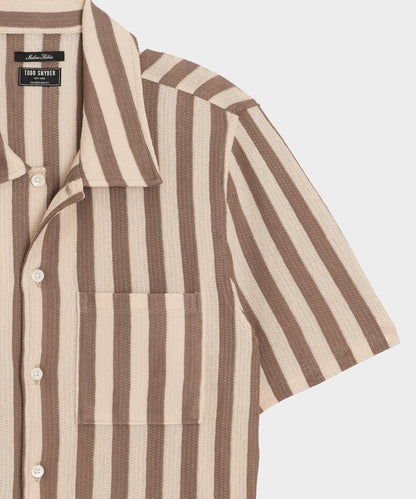 Todd Snyder Linen-Cotton Knit Shirt - Tan