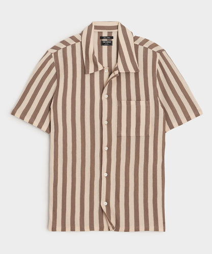Todd Snyder Linen-Cotton Knit Shirt - Tan