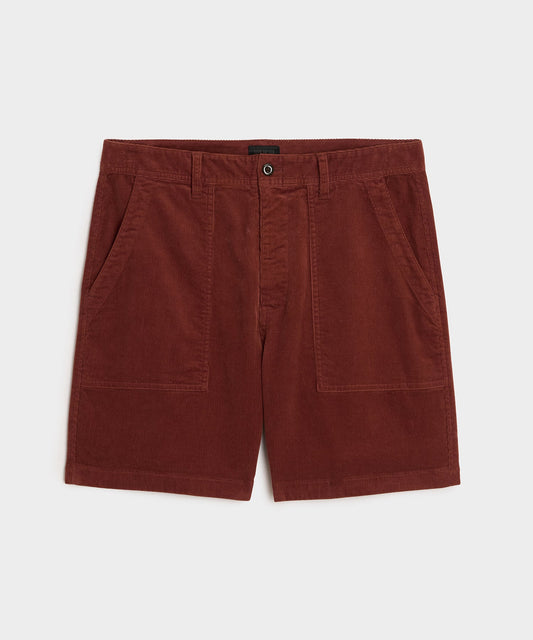 Todd Snyder 7" Corduroy Camp Short - Chocolate Cherry