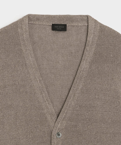 Todd Snyder Linen Cardigan - Weathered Timber