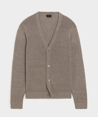 Todd Snyder Linen Cardigan - Weathered Timber