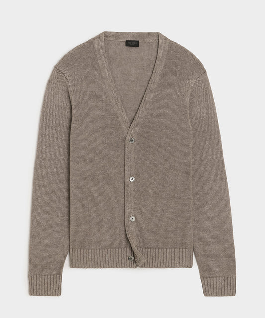 Todd Snyder Linen Cardigan - Weathered Timber