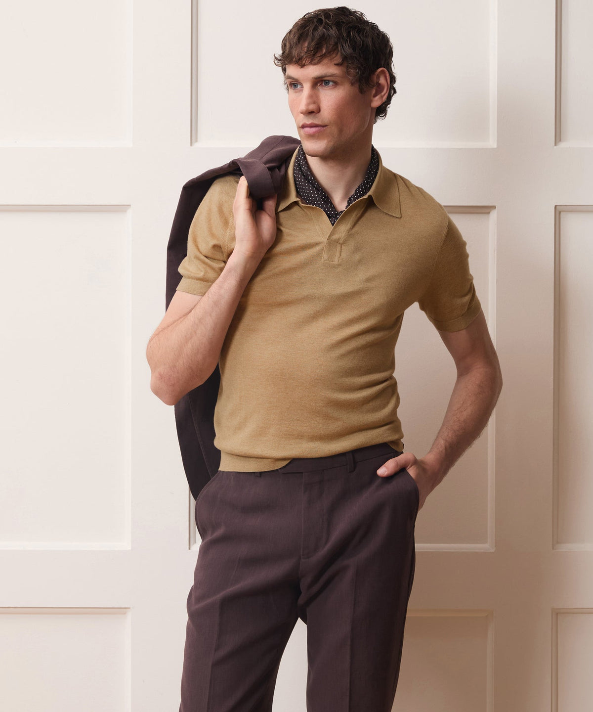 Todd Snyder Silk-Cashmere Montauk Sweater Polo - Beach Walk