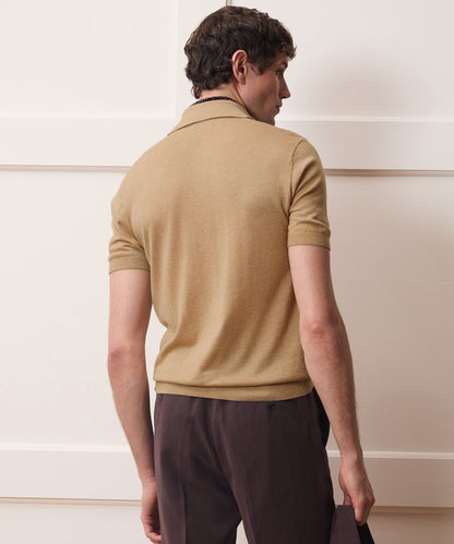 Todd Snyder Silk-Cashmere Montauk Sweater Polo - Beach Walk