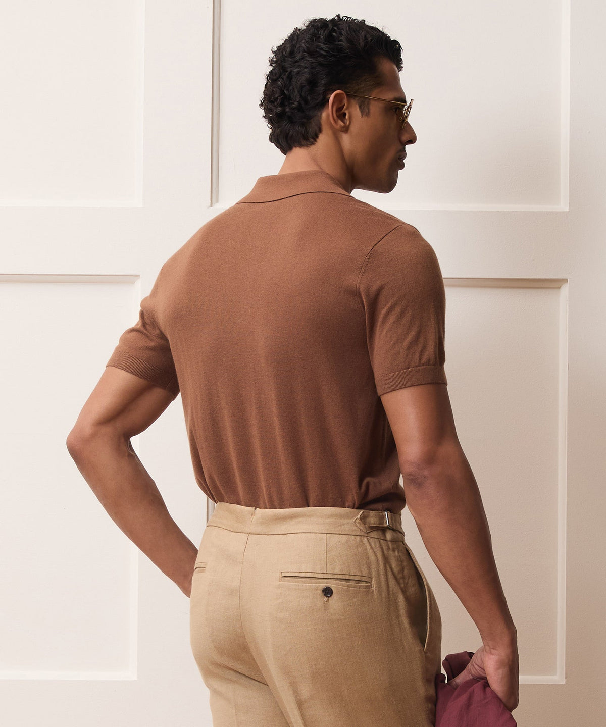 Todd Snyder Silk-Cashmere Montauk Sweater Polo - Weathered Oak