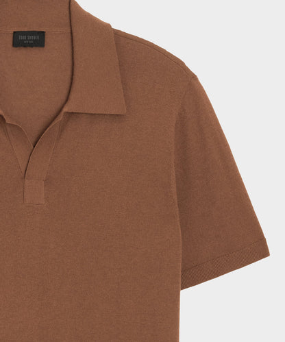Todd Snyder Silk-Cashmere Montauk Sweater Polo - Weathered Oak