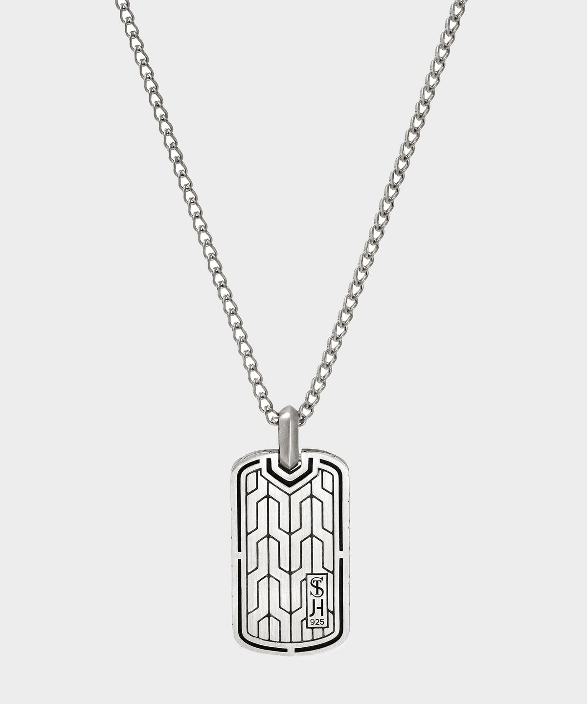Todd Snyder Todd Snyder x John Hardy Silver Green Enamel Dog Tag Pendant - Silver