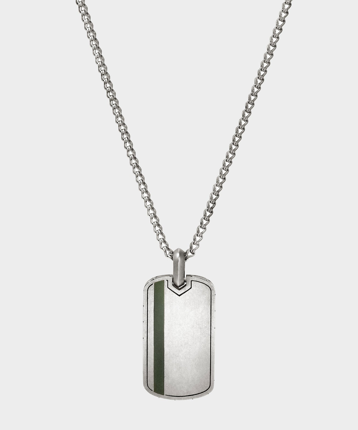 Todd Snyder Todd Snyder x John Hardy Silver Green Enamel Dog Tag Pendant - Silver