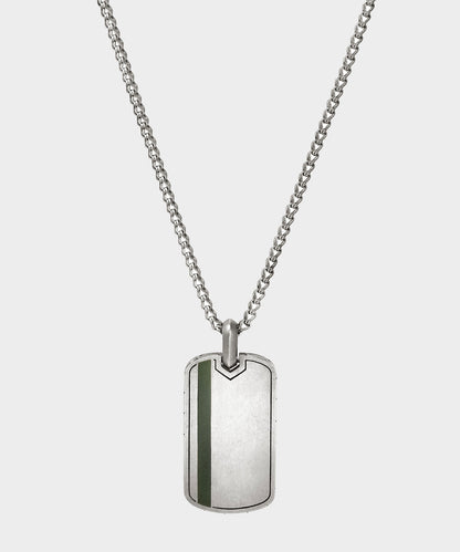 Todd Snyder Todd Snyder x John Hardy Silver Green Enamel Dog Tag Pendant - Silver
