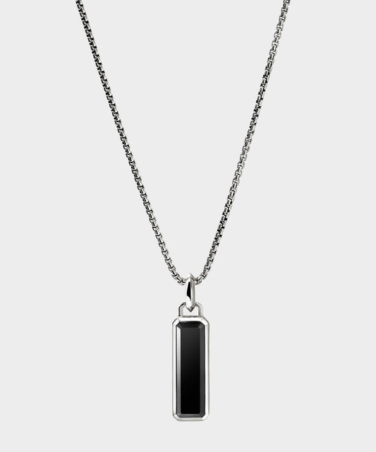 Todd Snyder John Hardy Sterling Silver Onyx Talisman Necklace - Silver