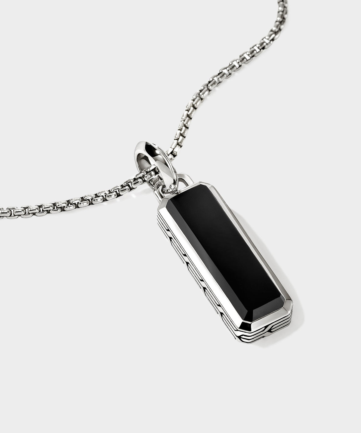 Todd Snyder John Hardy Sterling Silver Onyx Talisman Necklace - Silver