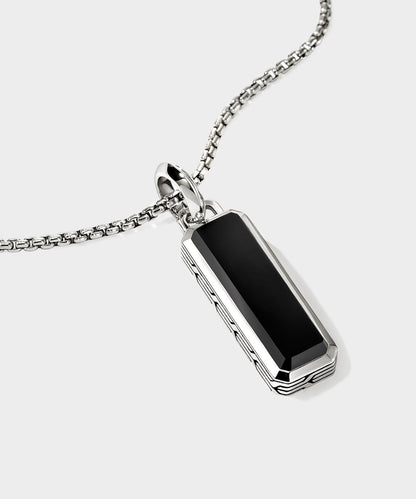 Todd Snyder John Hardy Sterling Silver Onyx Talisman Necklace - Silver
