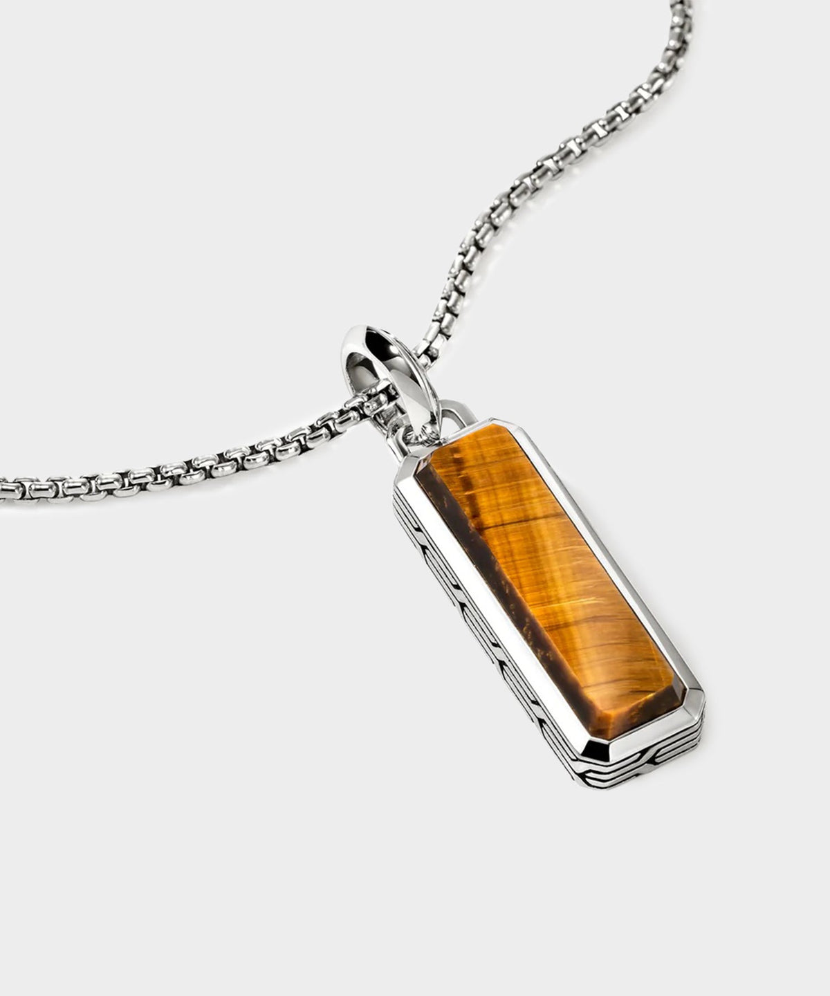 Todd Snyder John Hardy Sterling Silver Tiger Eye Talisman Necklace - Silver