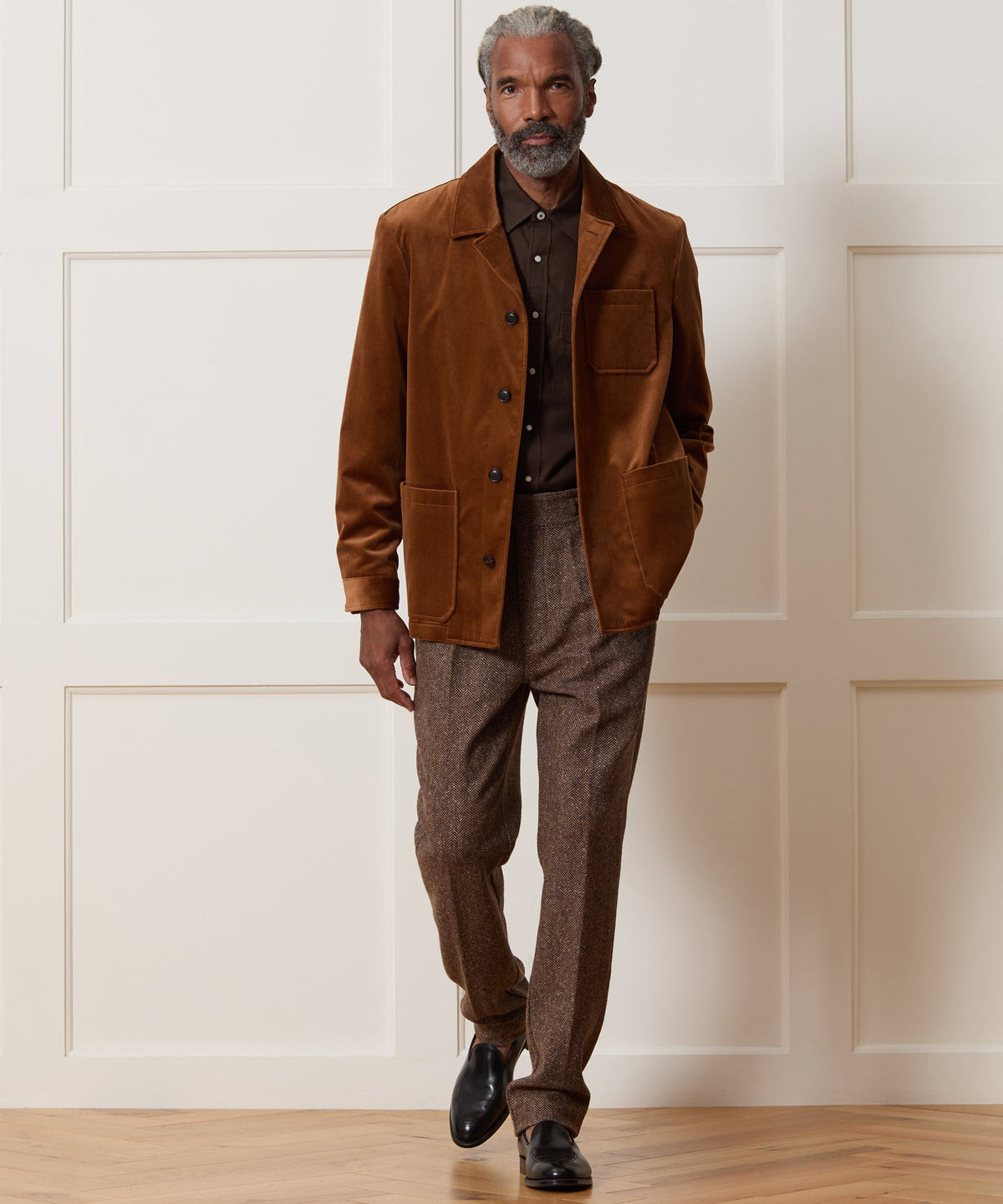 Todd Snyder Italian Velvet Tailored Chore Coat - Caramel