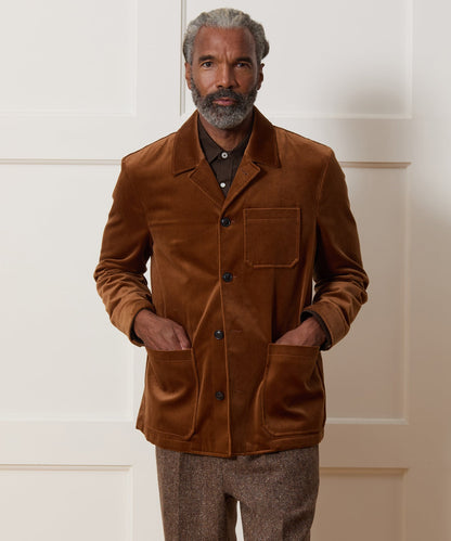 Todd Snyder Italian Velvet Tailored Chore Coat - Caramel