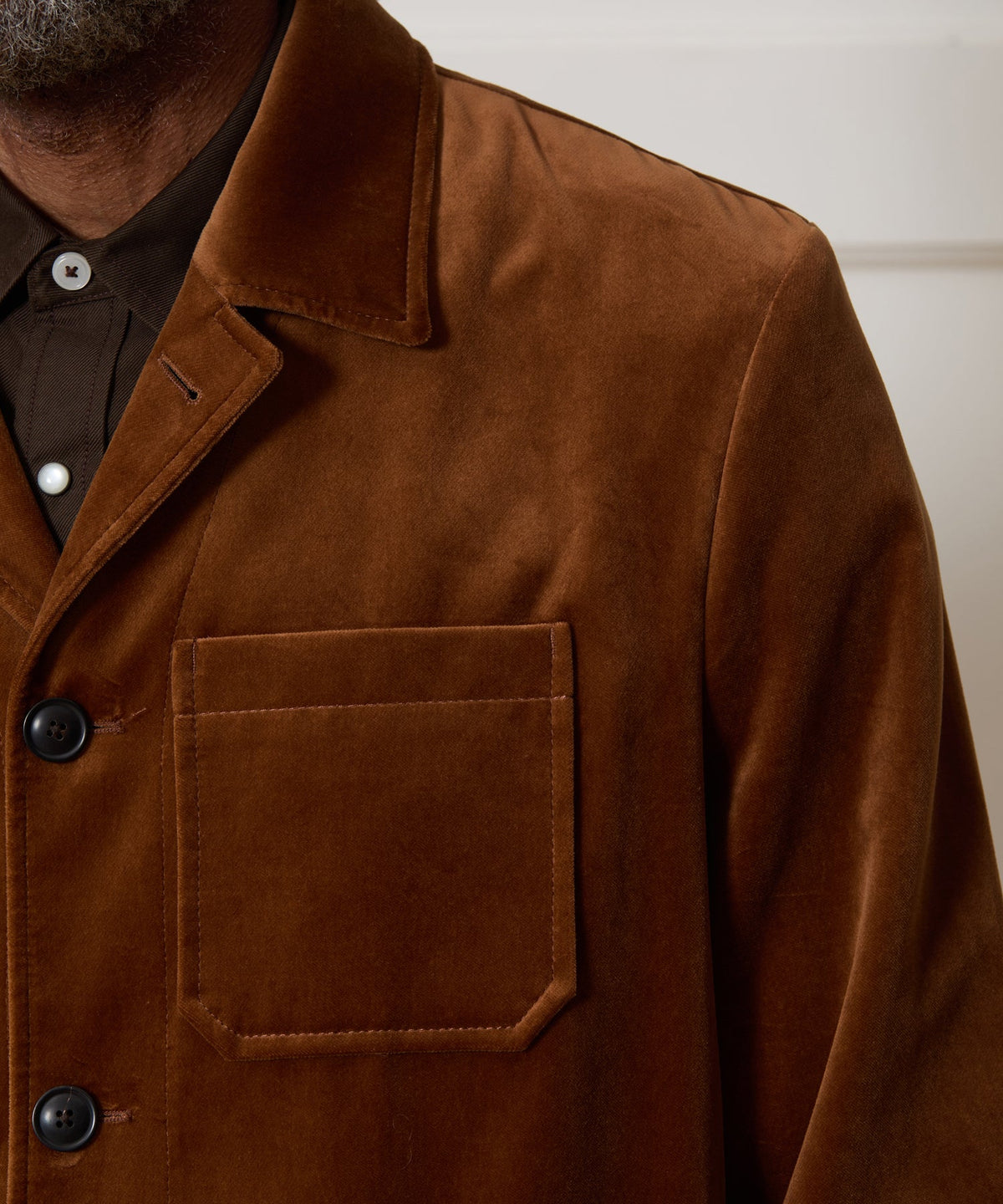 Todd Snyder Italian Velvet Tailored Chore Coat - Caramel