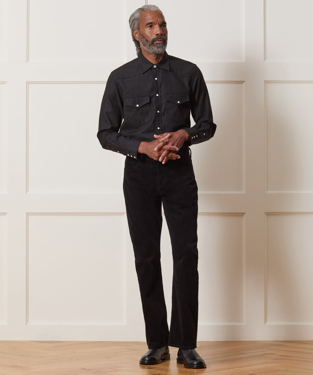 Todd Snyder Western 5-Pocket Corduroy Pant - Black