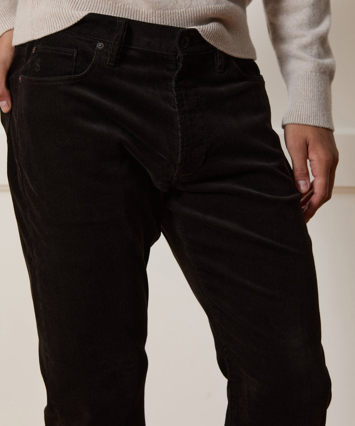 Todd Snyder Western 5-Pocket Corduroy Pant - Caviar