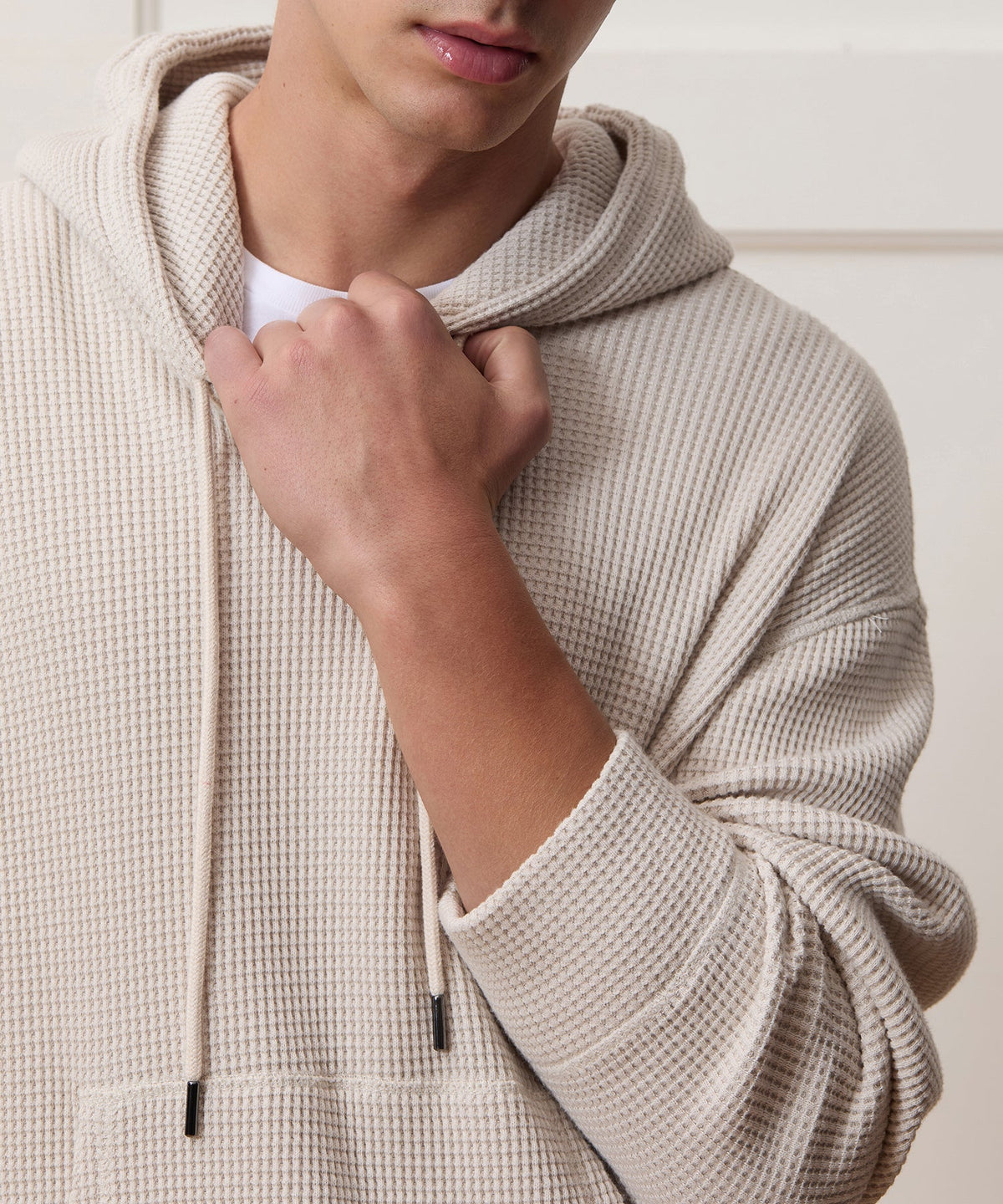 Todd Snyder Portuguese Cotton Waffle Hoodie - Pumice