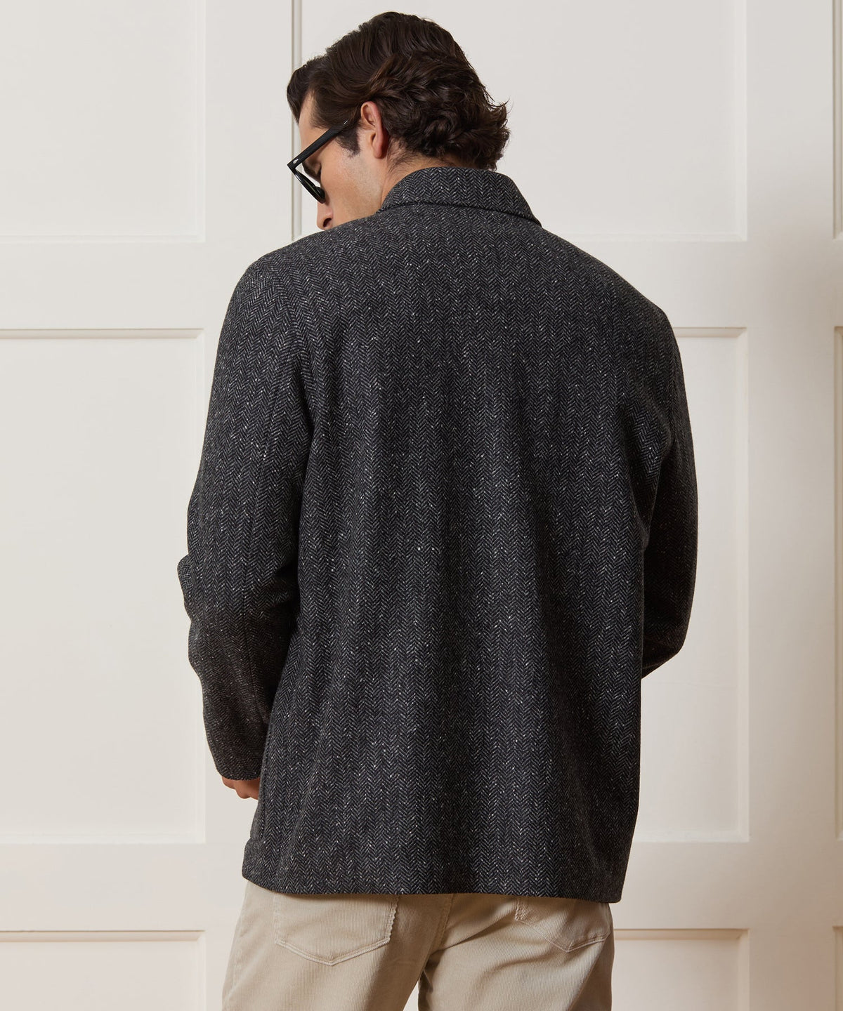 Todd Snyder Italian Wool Herringbone Chore Coat - Dark Charcoal