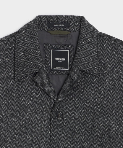 Todd Snyder Italian Wool Herringbone Chore Coat - Dark Charcoal