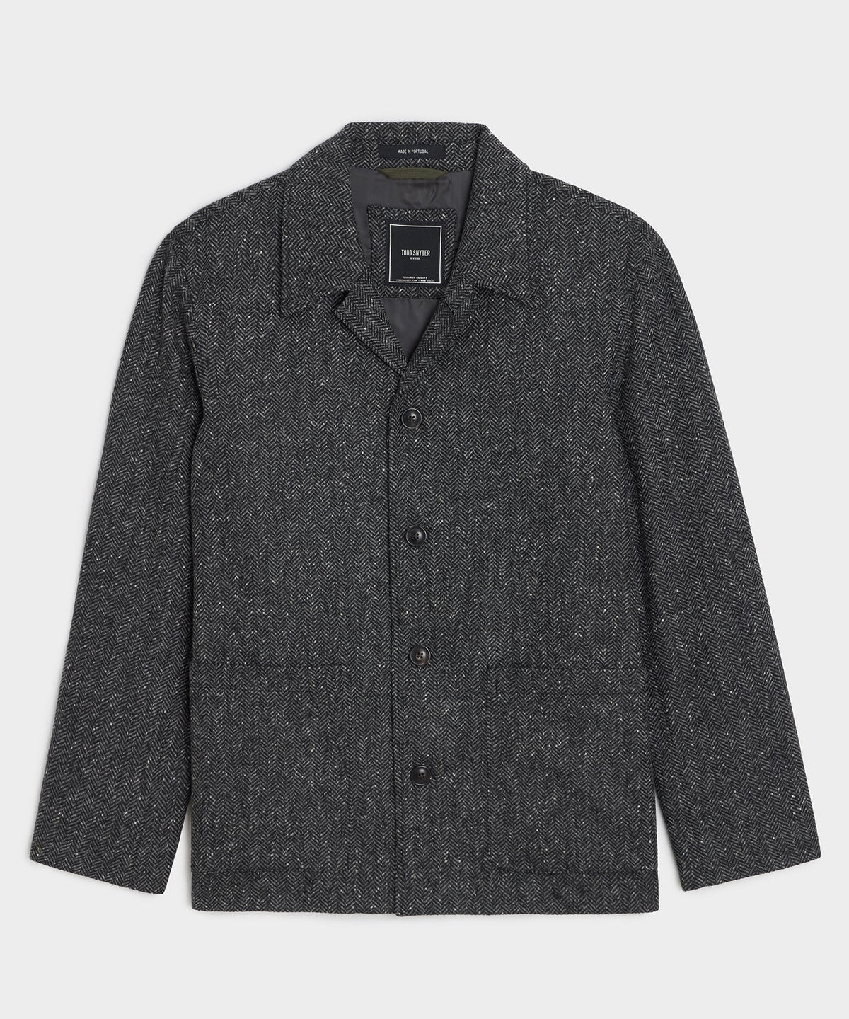 Todd Snyder Italian Wool Herringbone Chore Coat - Dark Charcoal