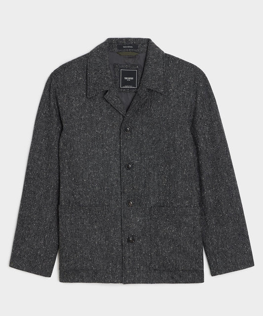 Todd Snyder Italian Wool Herringbone Chore Coat - Dark Charcoal