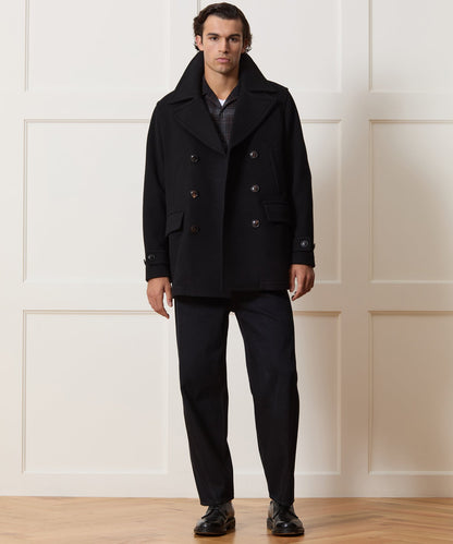 Todd Snyder Italian Wool-Cashmere Peacoat - Black