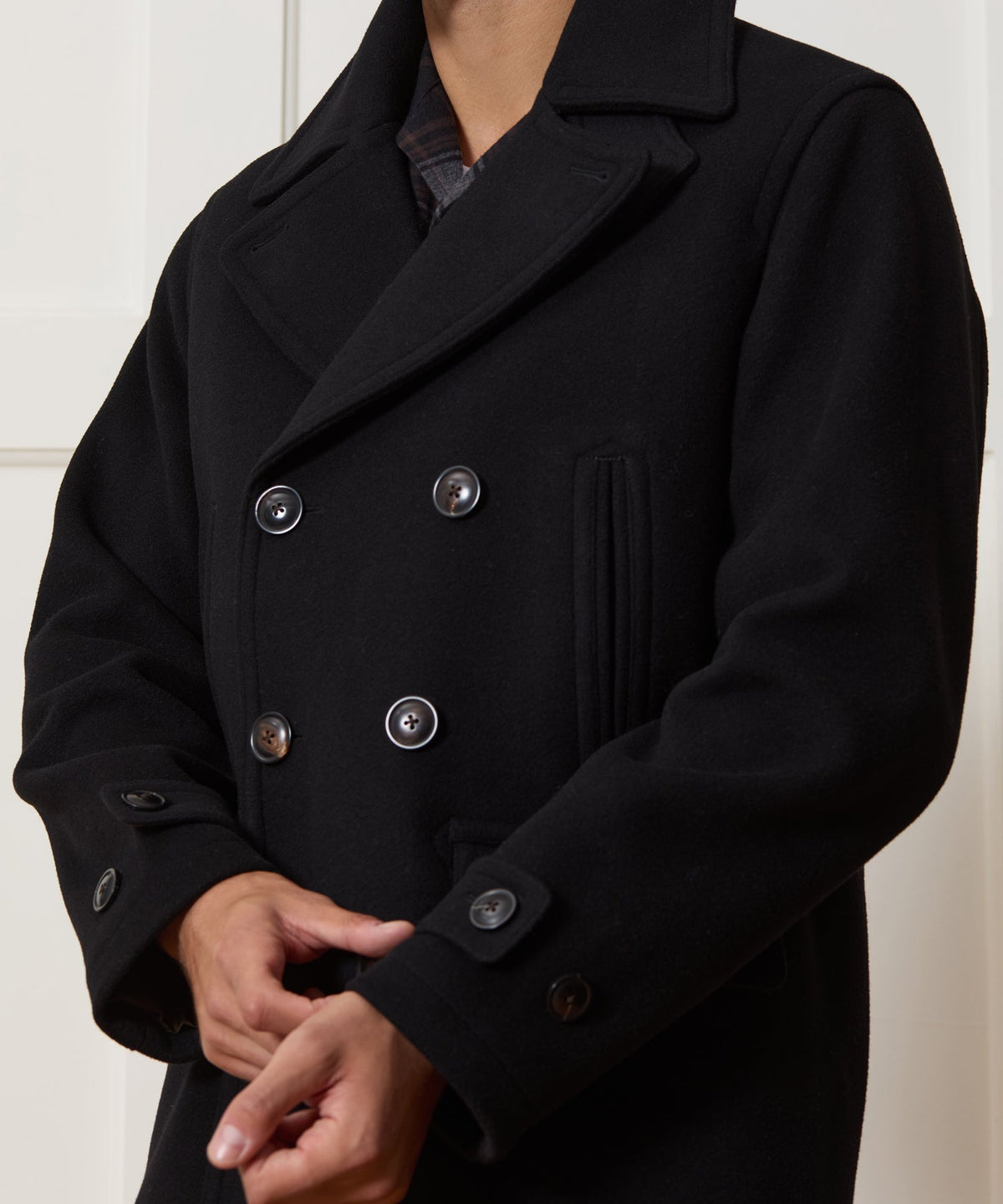 Todd Snyder Italian Wool-Cashmere Peacoat - Black