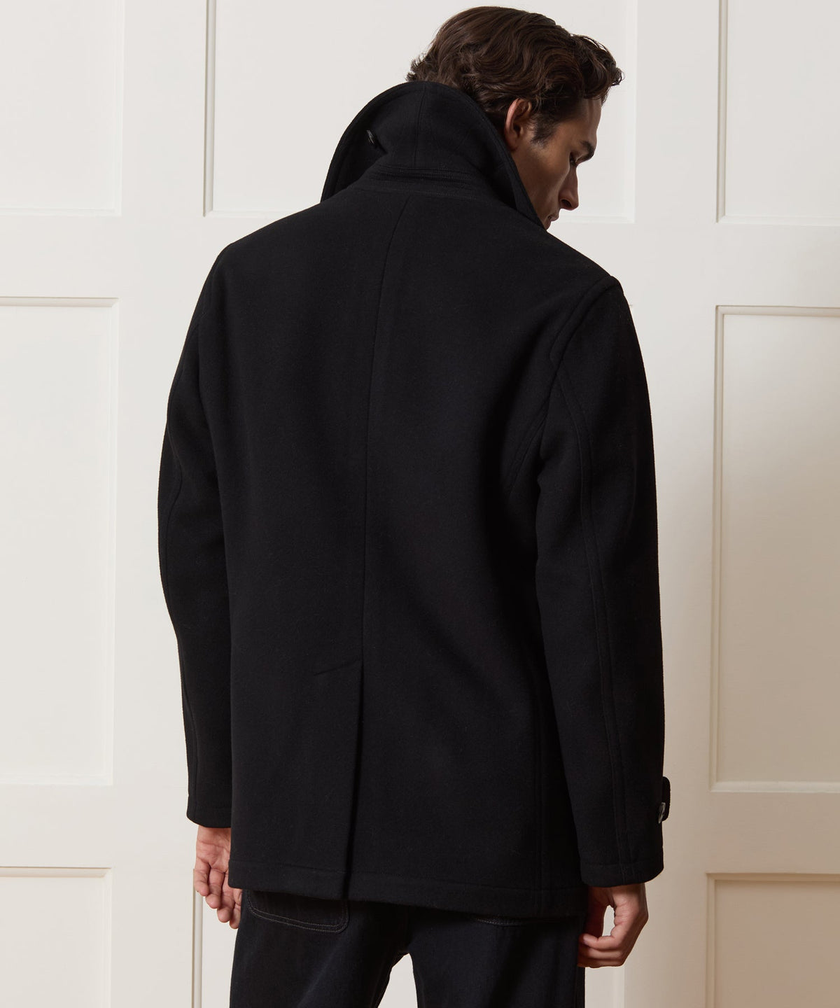 Todd Snyder Italian Wool-Cashmere Peacoat - Black