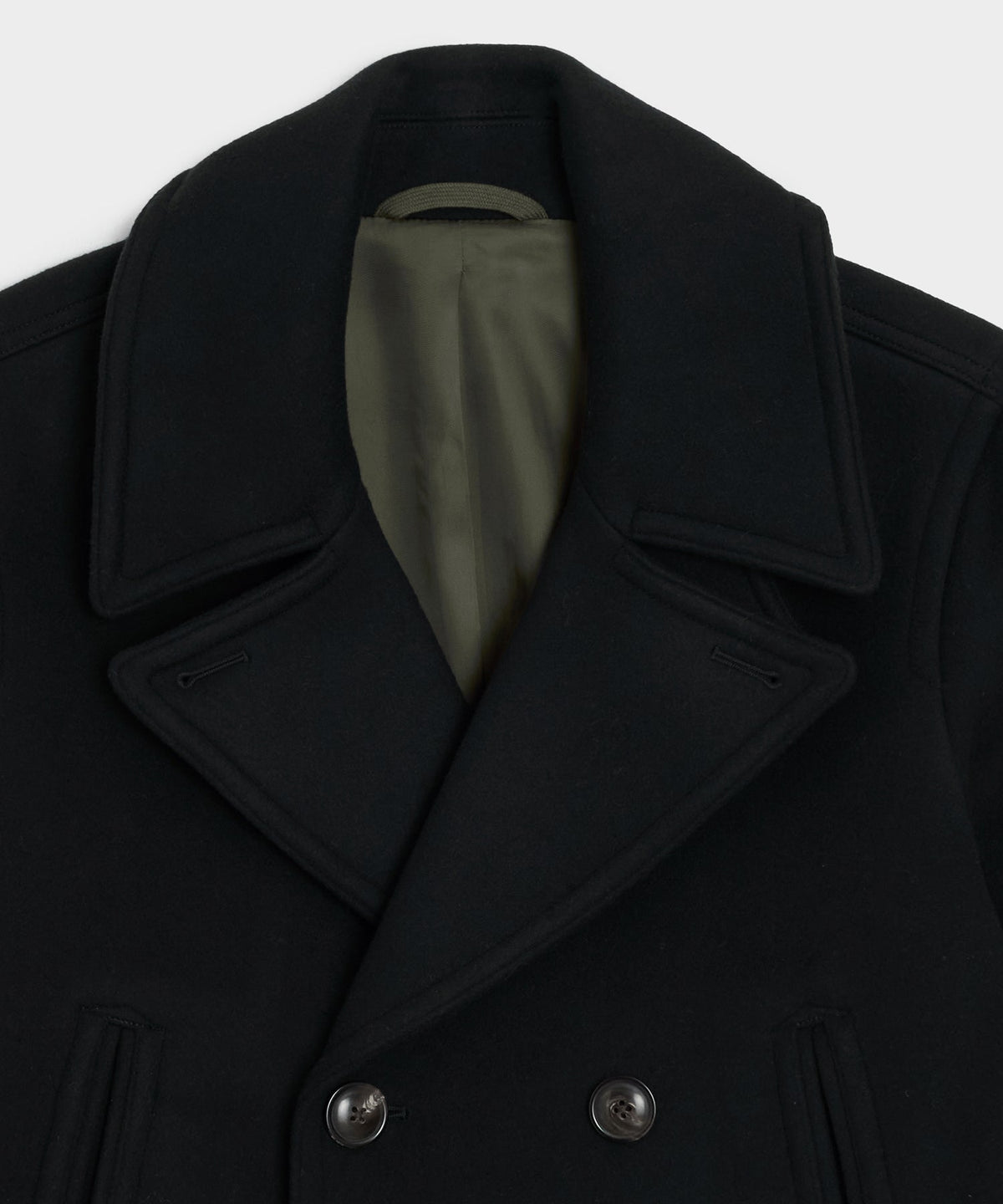 Todd Snyder Italian Wool-Cashmere Peacoat - Black