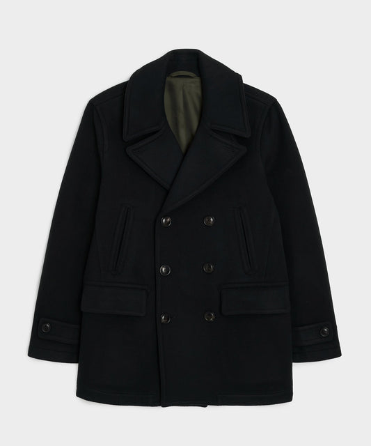 Todd Snyder Italian Wool-Cashmere Peacoat - Black