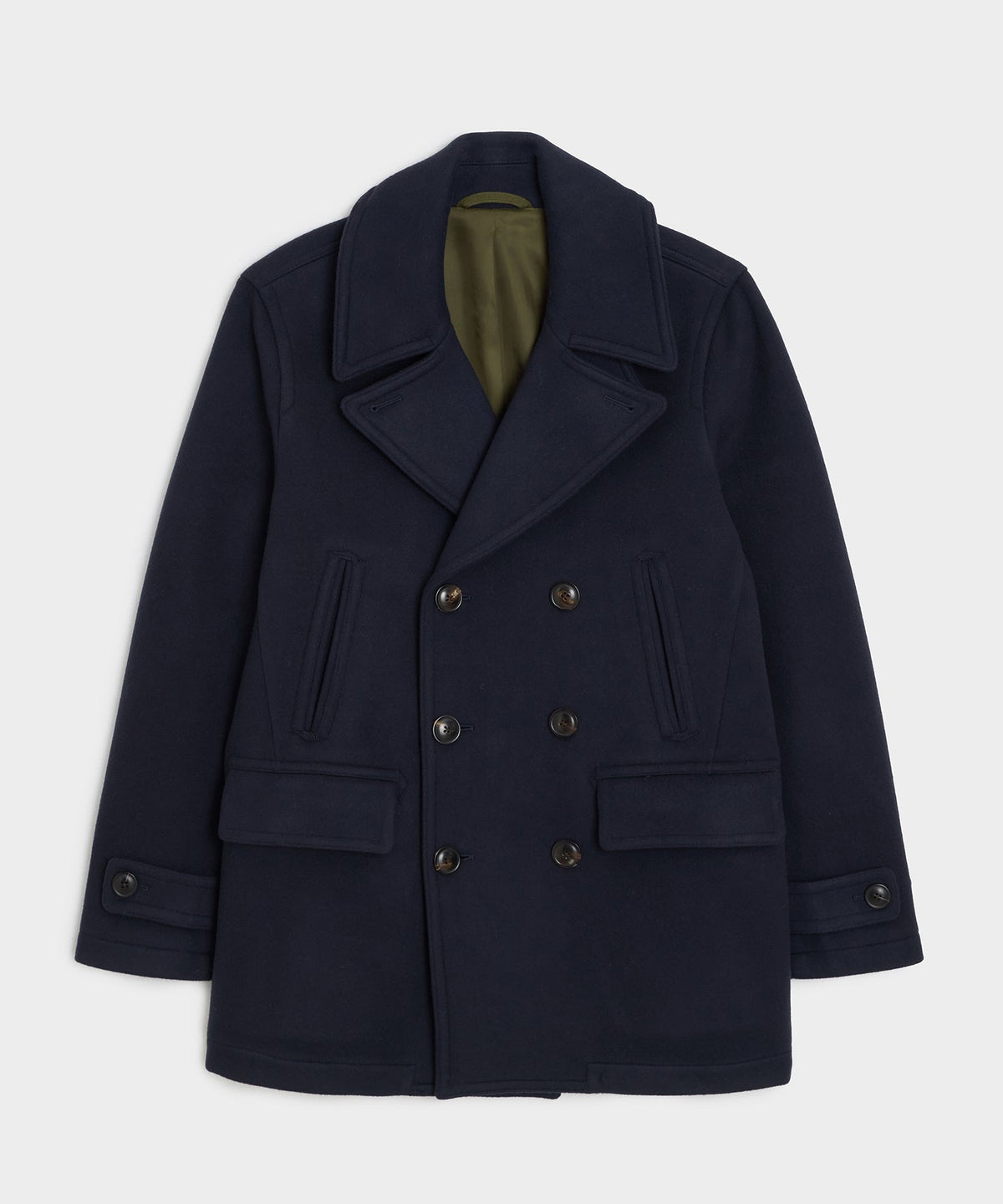 Todd Snyder Italian Wool-Cashmere Peacoat - Navy