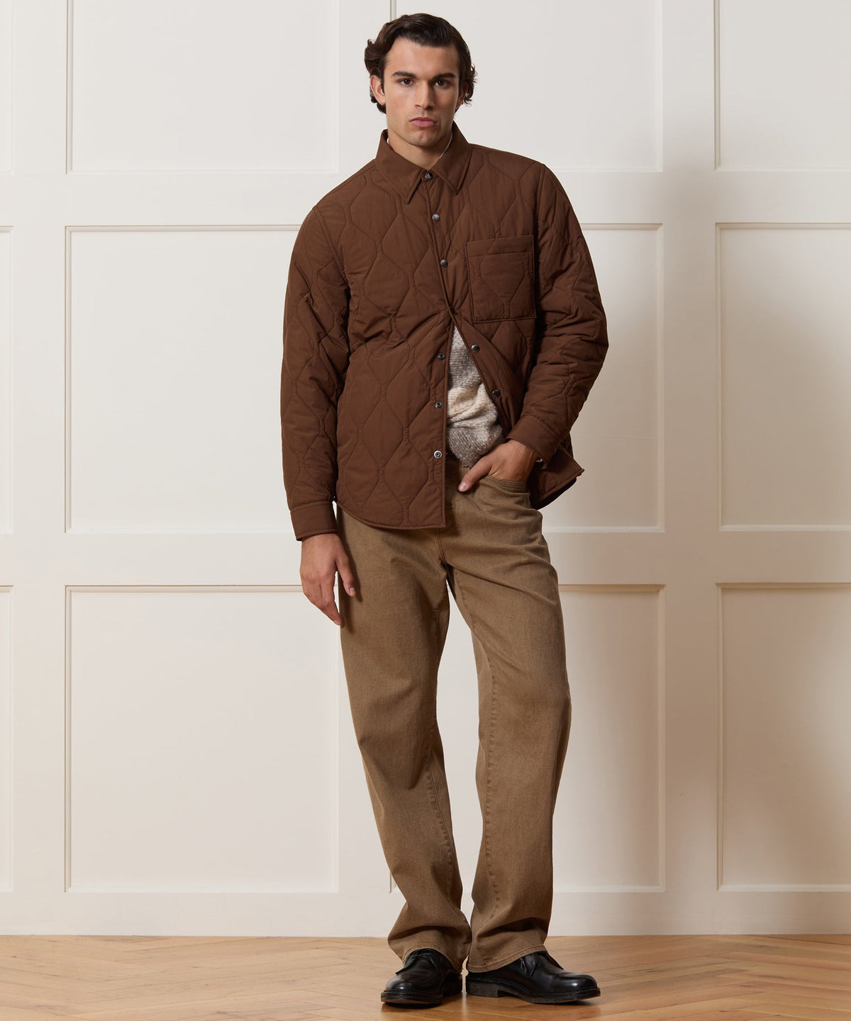Todd Snyder Quilted Filled Shirt Jacket - Brown
