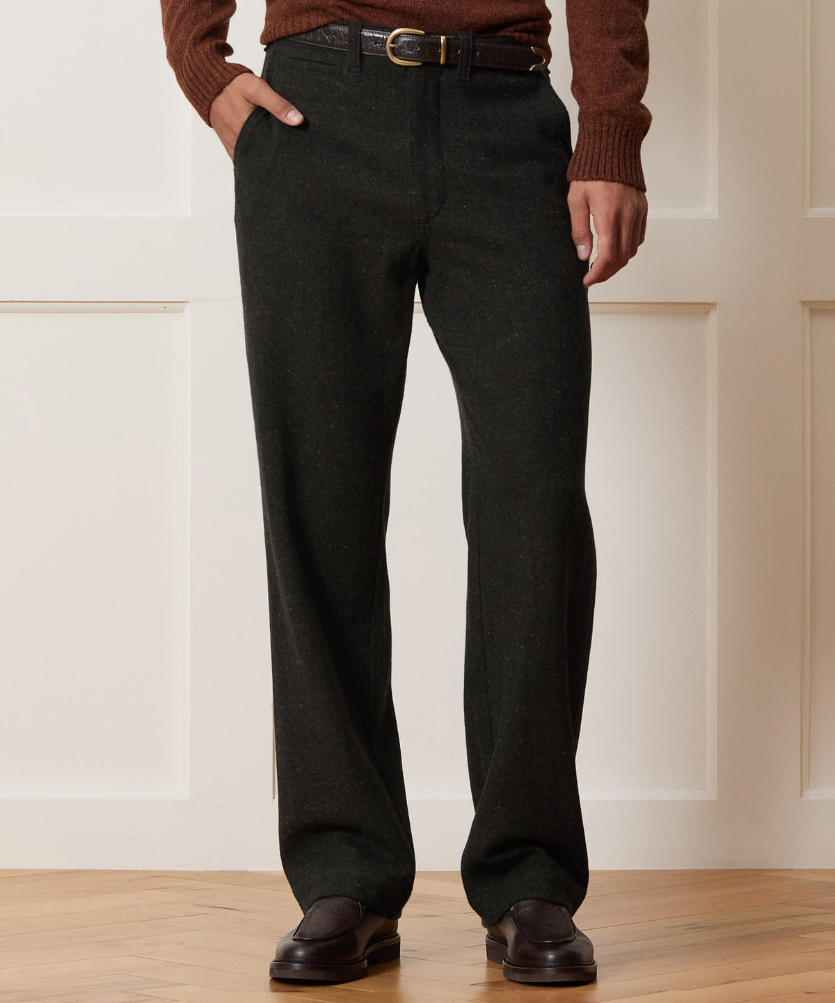 Todd Snyder Relaxed Donegal Trouser - Olive