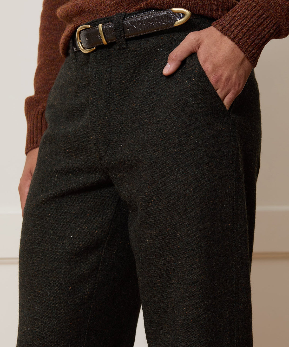 Todd Snyder Relaxed Donegal Trouser - Olive