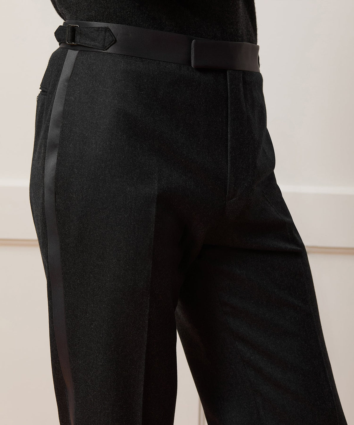 Todd Snyder Italian Flannel Tuxedo Trouser - Charcoal
