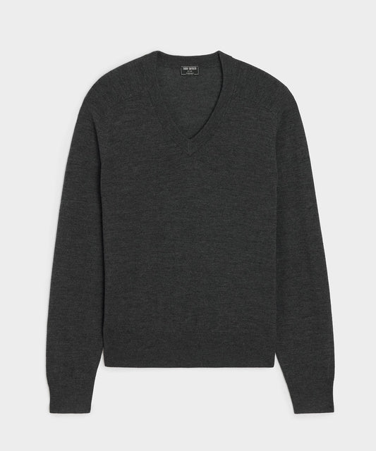 Todd Snyder Merino V-Neck Sweater - Charcoal