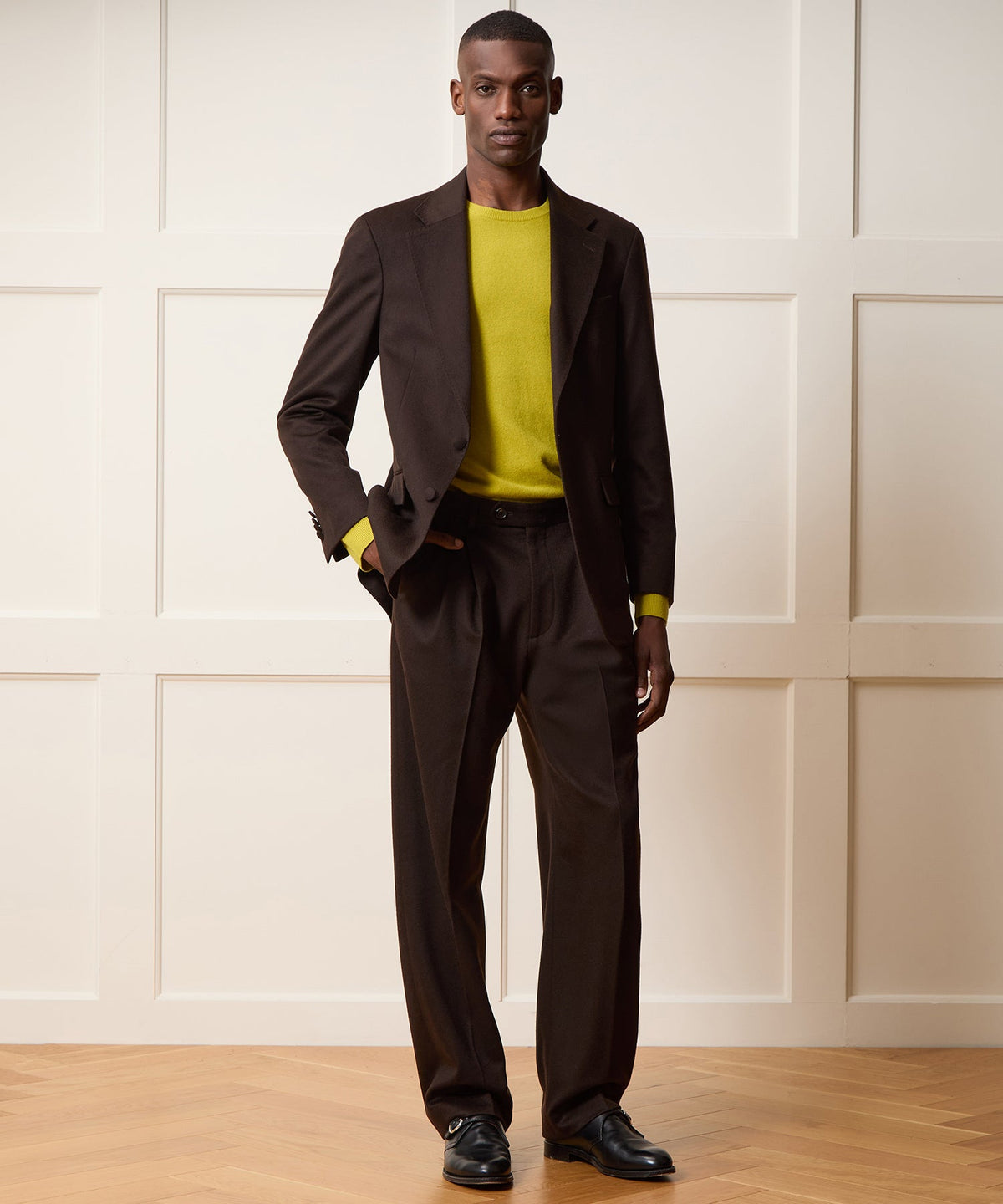 Todd Snyder Italian Cashmere Wythe Trouser - Dark Brown