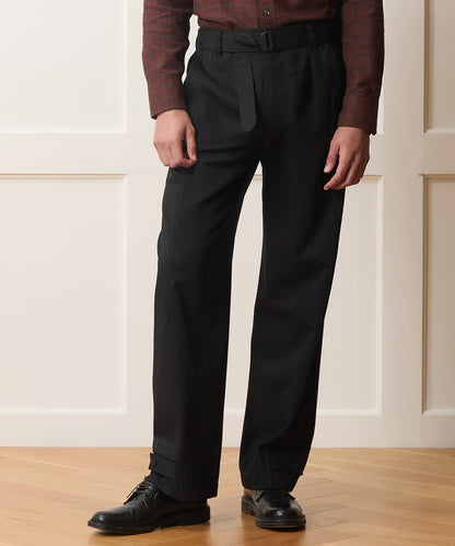 Todd Snyder Italian Belted Barrel Pant - Black