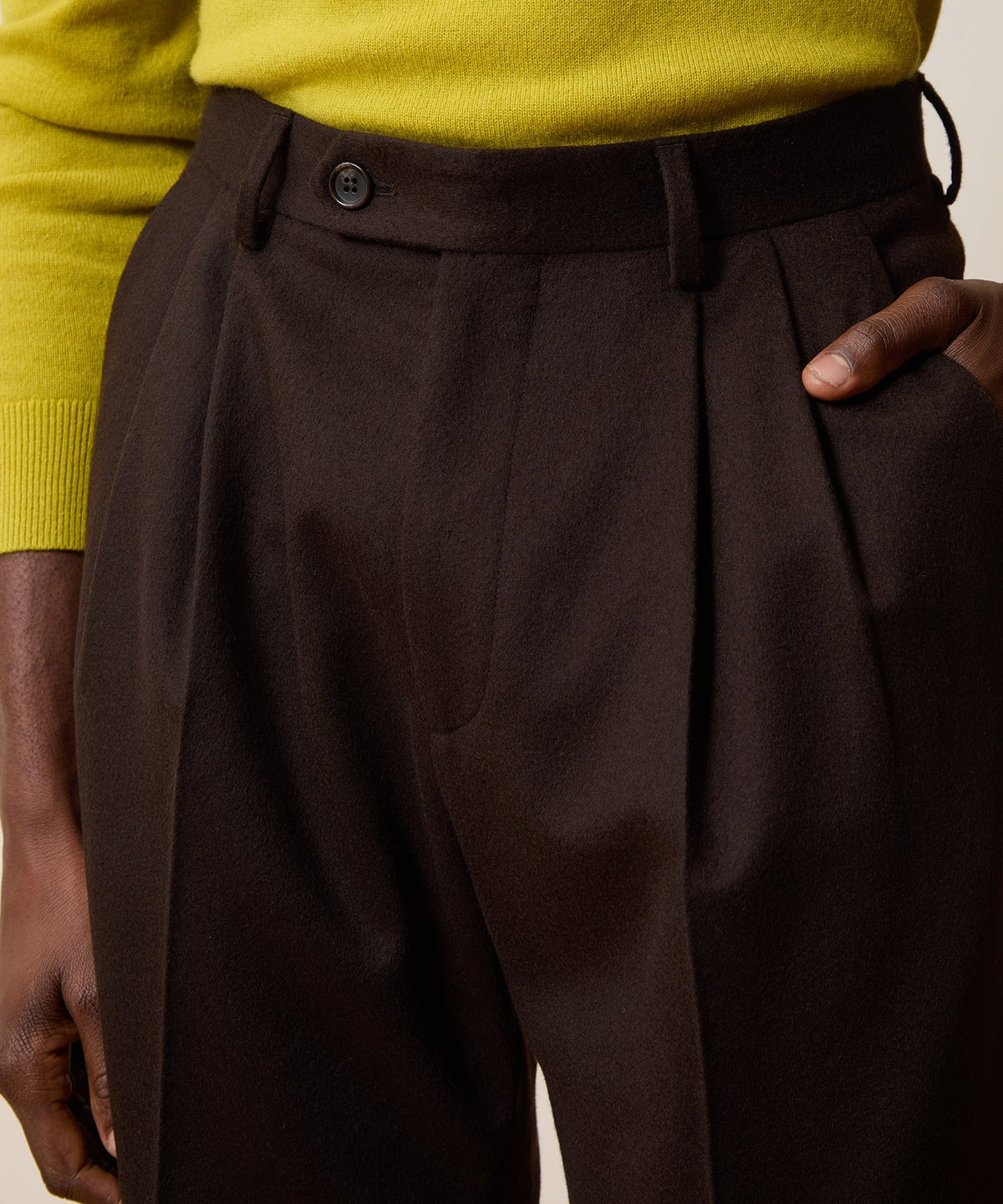 Todd Snyder Italian Cashmere Wythe Trouser - Dark Brown