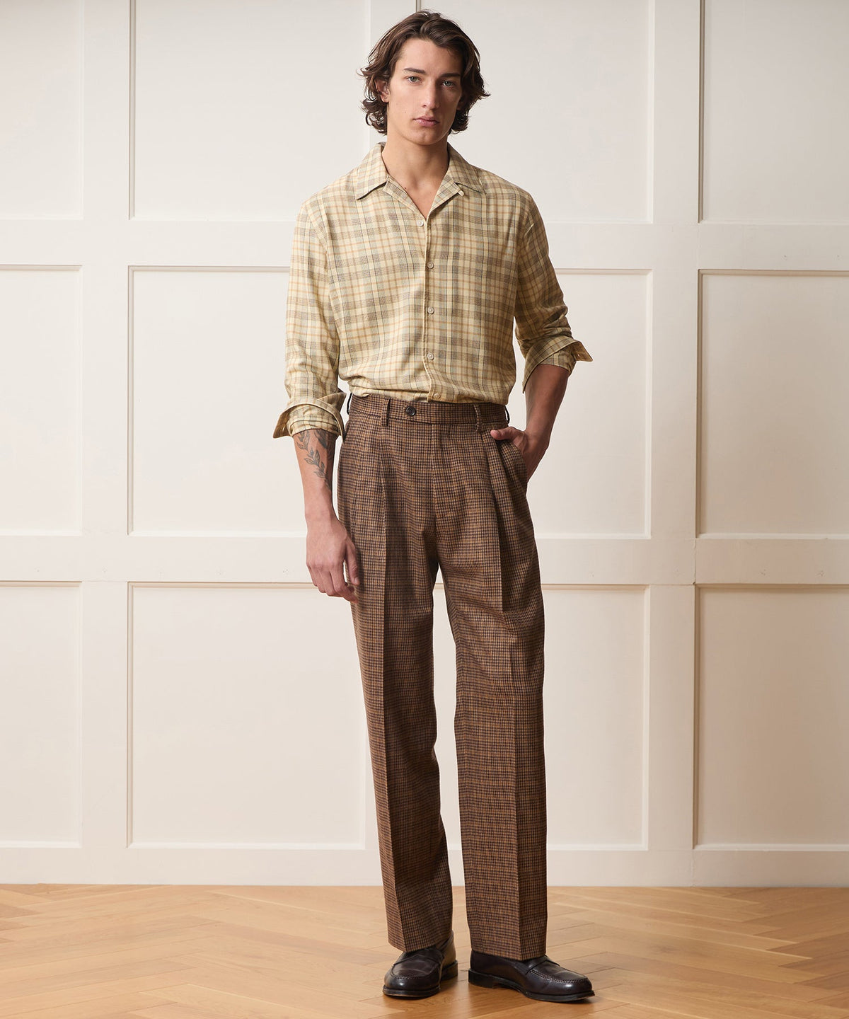 Todd Snyder Italian Guncheck Wythe Trouser - Orange