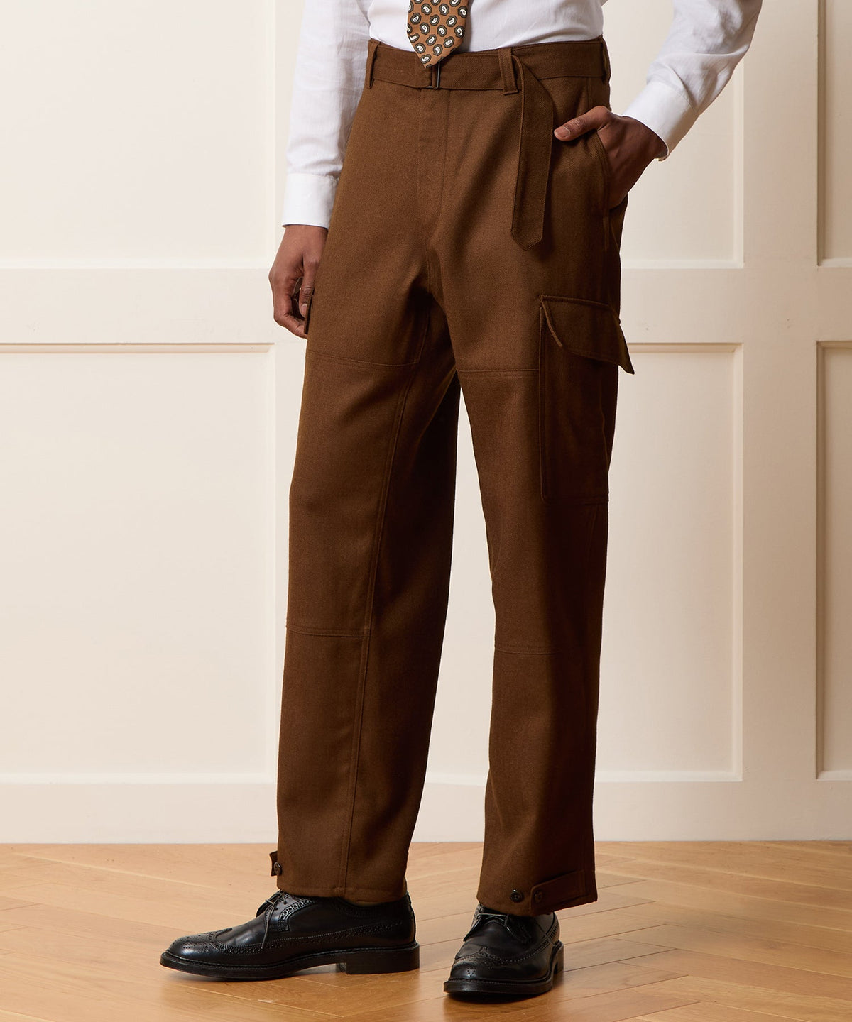 Todd Snyder Italian Belted Cargo Pant - Brown