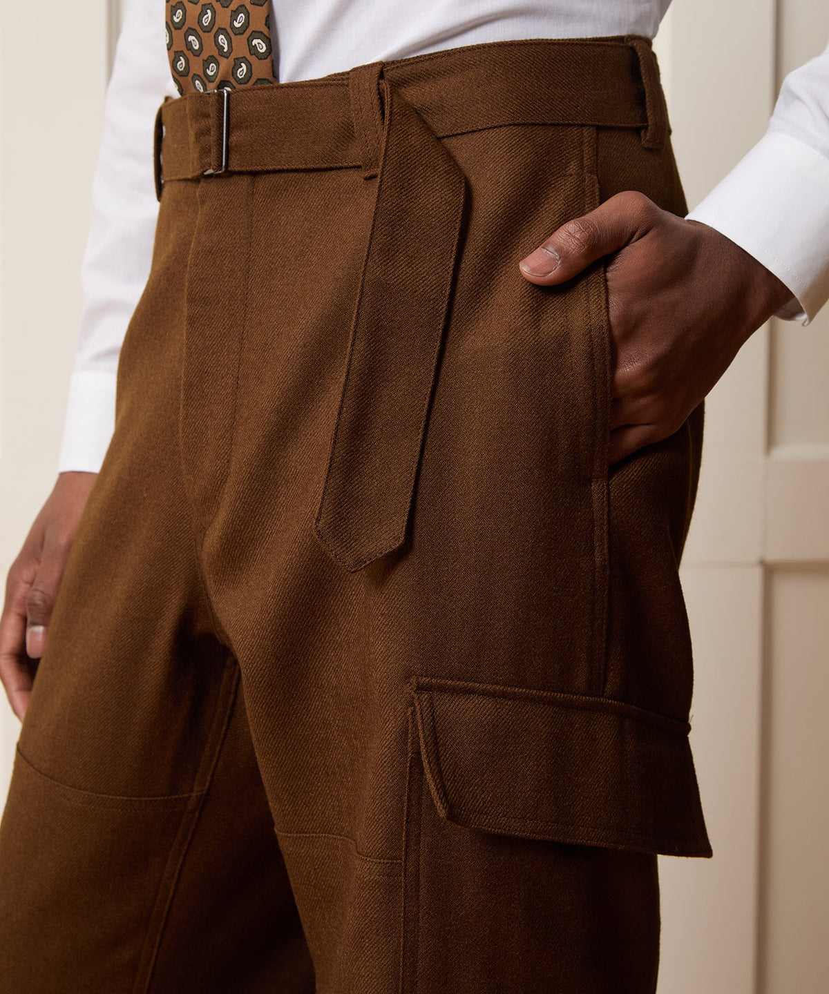 Todd Snyder Italian Belted Cargo Pant - Brown