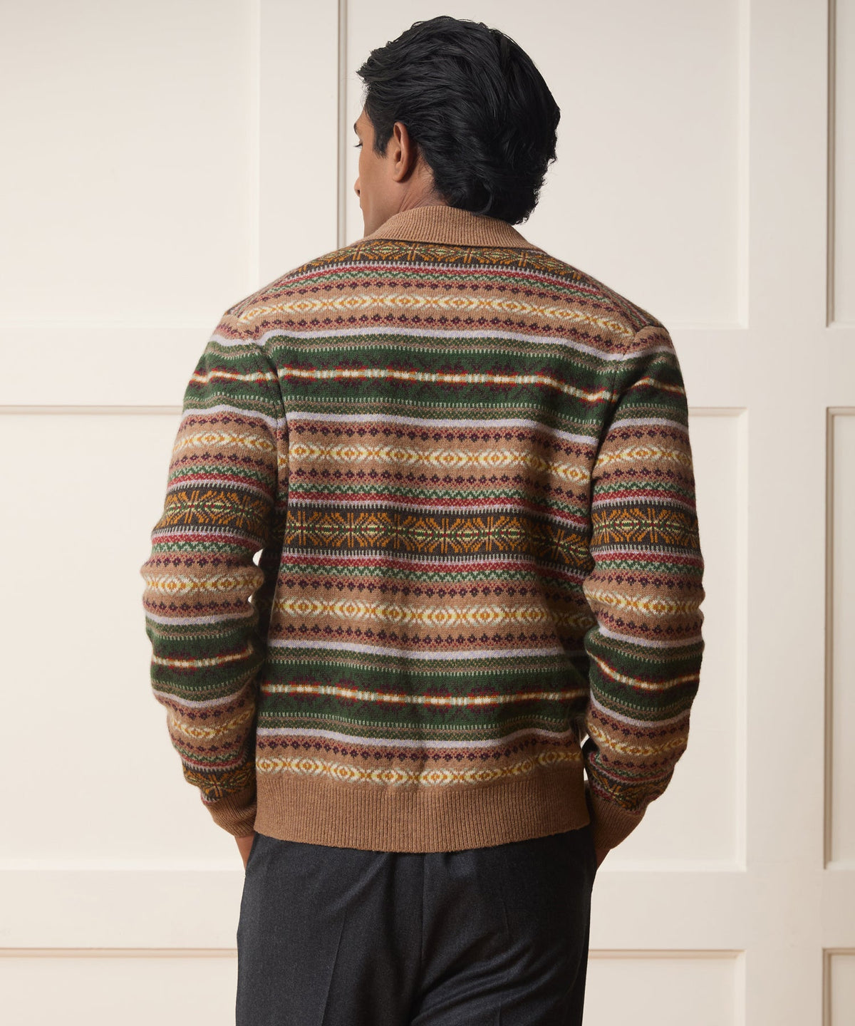 Todd Snyder Fair Isle Sweater Polo - Camel