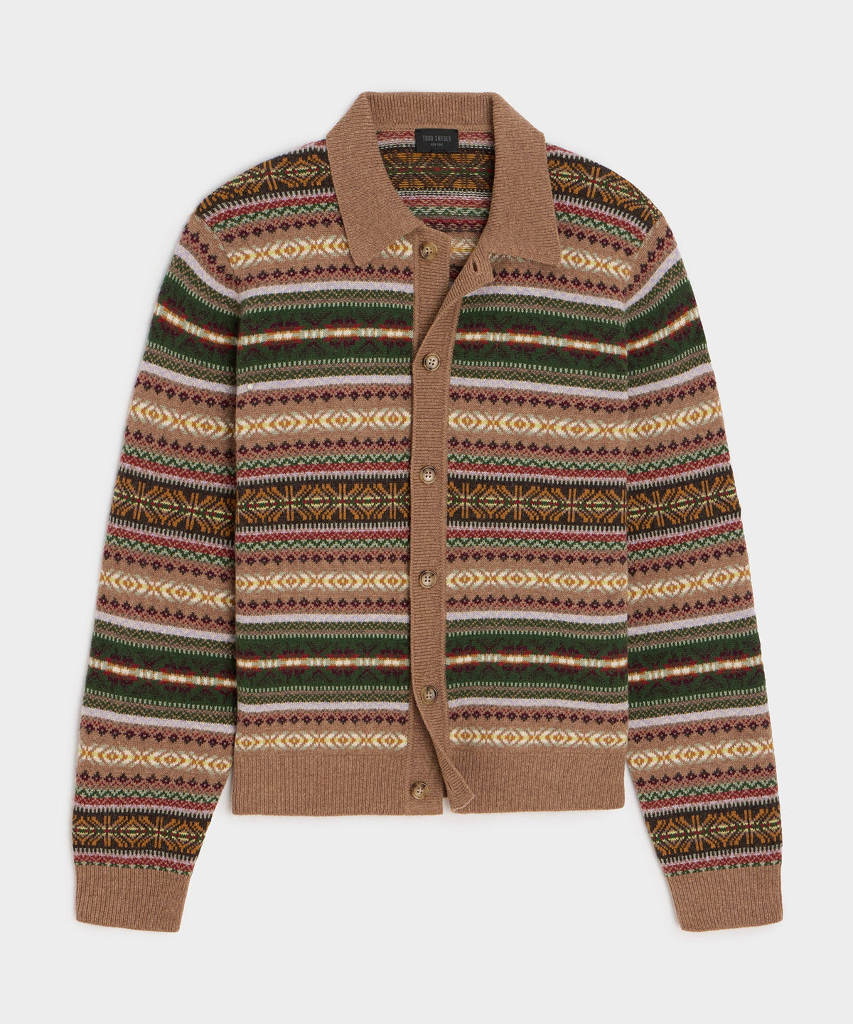 Todd Snyder Fair Isle Sweater Polo - Camel