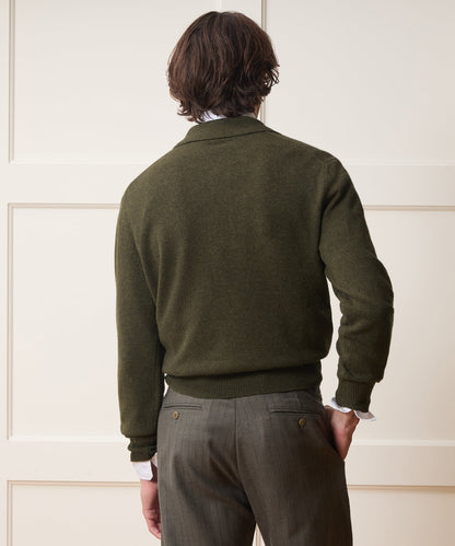 Todd Snyder Argyle Sweater Polo - Olive