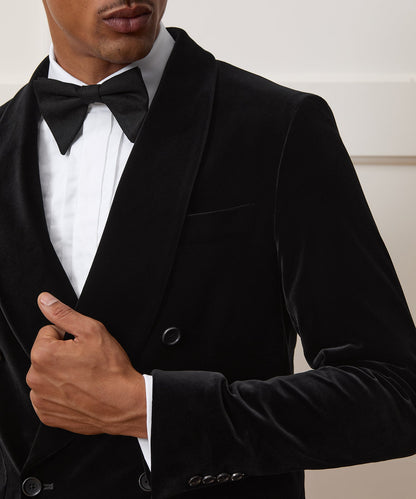 Todd Snyder Italian Velvet Double-Breasted Dinner Jacket - Black